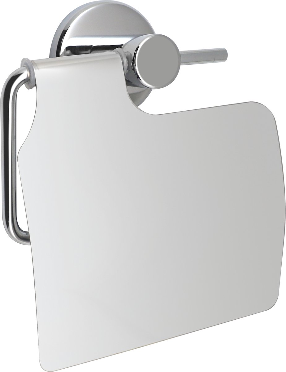 4bathroomz® Oslo Toiletrolhouder met Klep - WC rolhouder - Chroom