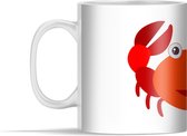 Mok - Illustratie van een krab voor een witte achtergrond - 350 ml - Beker