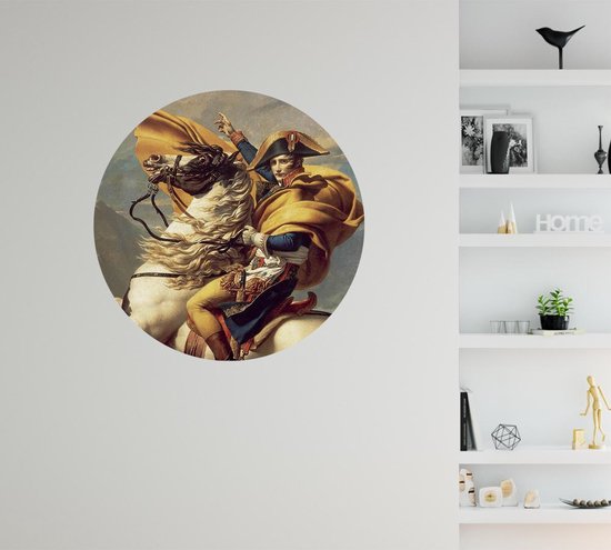 Napoléon traverse les Alpes, Jacques-Louis David - Photo sur papier peint Circle - ⌀ 40 cm