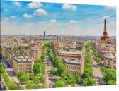 Panorama van Parijs vanaf de Arc de Triomphe - Foto op Canvas - 90 x 60 cm