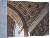 Close-up van de Arc de Triomphe in Parijs  - Foto op Canvas - 45 x 30 cm