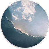 Dibond Wandcirkel - Wolken - 50x50cm Foto op Aluminium Wandcirkel (met ophangsysteem)