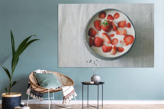 Tableau sur toile Fraise - Kom - Table - 150x100 cm - Décoration murale