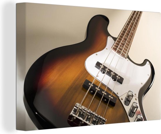 Photo en gros plan d'une guitare basse Toile 30x20 cm - petit - Tirage photo sur toile (Décoration murale salon / chambre)