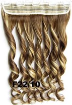 Clip in hair extensions 1 baan wavy blond / bruin - F22/10