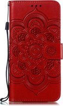 Samsung Galaxy A20e Hoesje - Mobigear - Mandala Serie - Kunstlederen Bookcase - Rood - Hoesje Geschikt Voor Samsung Galaxy A20e