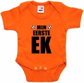 Oranje fan romper voor babys - mijn eerste ek - Holland / Nederland supporter - EK/ WK baby rompers / outfit 92