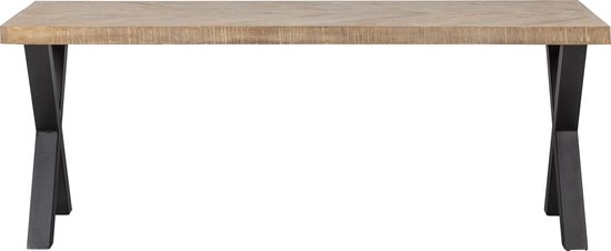 WOOOD Tablo Tafel Visgraat met Alkmaar Poot - Mango - 75x200x90
