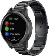 Stalen Smartwatch bandje - Geschikt voor Garmin Vivoactive 4 stalen band - 45mm - zwart - Horlogeband / Polsband / Armband