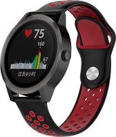 Siliconen Smartwatch bandje - Geschikt voor  Garmin Vivoactive 3 sport band - zwart rood - Horlogeband / Polsband / Armband