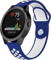 Siliconen Smartwatch bandje - Geschikt voor  Garmin Vivoactive 3 sport band - blauw wit - Horlogeband / Polsband / Armband