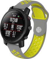 Siliconen Smartwatch bandje - Geschikt voor  Xiaomi Amazfit Pace sport band - grijs/geel - Horlogeband / Polsband / Armband