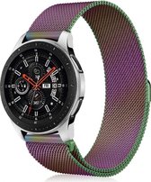 Samsung Galaxy Watch Milanese band 45mm / 46mm - regenboog + glazen screen protector