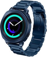 Stalen Smartwatch bandje - Geschikt voor  Samsung Gear Sport stalen band - blauw - Horlogeband / Polsband / Armband