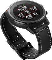 Leer Smartwatch bandje - Geschikt voor  Xiaomi Amazfit Pace leren bandje - zwart - Horlogeband / Polsband / Armband