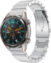 Stalen Smartwatch bandje - Geschikt voor  Huawei Watch GT metalen bandje - zilver - 46mm - Horlogeband / Polsband / Armband