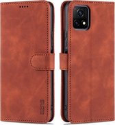 Voor vivo Y52S/iQOO U3 AZNS Huid Voelen Kalf Textuur Horizontale Flip Lederen Case met Kaartsleuven & Houder & Portemonnee ((Bruin)