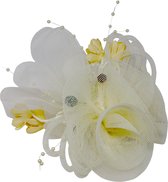Jessidress® Haarclips Feestelijke Haarbloem met parels Dames Bruids Haar accessoires - Beige