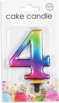 Wefiesta Cijferkaars 4 Metallic Rainbow 5,5 X 7,8 X 1,4 Cm Wax