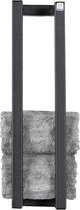Handdoekenrek Klein - Gastendoekjesrek Zwart - Metaal - 10x8x38cm - Giga Meubel