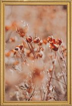 JUNIQE - Poster met houten lijst Autumnal Flowers -40x60 /Oranje &