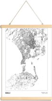 JUNIQE - Posterhanger Bali kaart -40x60 /Wit & Zwart