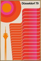 JUNIQE - Poster met kunststof lijst Vintage Düsseldorf 79 -30x45