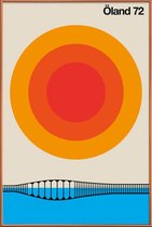 JUNIQE - Poster met kunststof lijst Vintage Öland 72 -30x45 /Oranje
