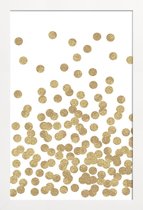 JUNIQE - Poster met houten lijst Gold Glitter -13x18 /Geel & Wit