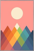 JUNIQE - Poster met kunststof lijst Rainbow Peak -13x18 /Kleurrijk