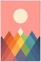 JUNIQE - Poster in kunststof lijst Rainbow Peak -40x60 /Kleurrijk