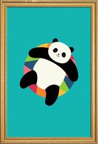 JUNIQE - Poster met houten lijst Chillin -30x45 /Turkoois