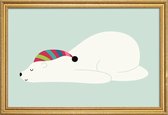 JUNIQE - Poster met houten lijst Time to Chill and Be Merry -30x45