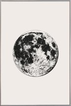 JUNIQE - Poster met kunststof lijst Lunar -40x60 /Grijs & Ivoor