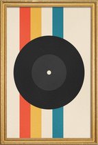 JUNIQE - Poster met houten lijst Record -40x60 /Kleurrijk