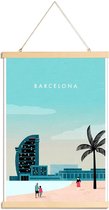 JUNIQE - Posterhanger Barcelona - retro -30x45 /Turkoois