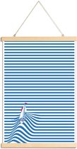 JUNIQE - Posterhanger Sail Away -40x60 /Blauw & Wit