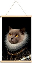 JUNIQE - Posterhanger Golden Eyes -20x30 /Grijs & Zwart