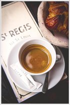 JUNIQE - Poster met kunststof lijst Café -13x18 /Bruin & Wit
