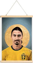 JUNIQE - Posterhanger Football Icon - Zlatan Ibrahimovic -40x60 /Blauw