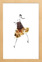 JUNIQE - Poster met houten lijst Chocolate -13x18 /Bruin & Geel