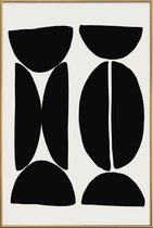 JUNIQE - Poster met kunststof lijst Coffee Bean -40x60 /Grijs & Ivoor