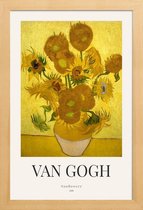 JUNIQE - Poster met houten lijst Van Gogh - Zonnebloemen (Tournesols,