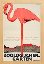 JUNIQE - Poster met houten lijst Zoo – Zoologischer Garten – Vintage