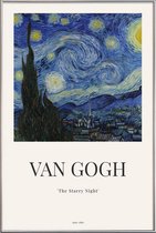 JUNIQE - Poster met kunststof lijst van Gogh - The Starry Night -13x18