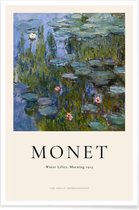 JUNIQE - Poster Monet - Water Lilies, Morning -40x60 /Blauw & Groen