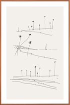 JUNIQE - Poster met kunststof lijst Seaside -13x18 /Grijs & Ivoor