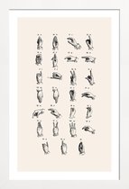 JUNIQE - Poster in houten lijst Vintage Sign Language Chart -40x60