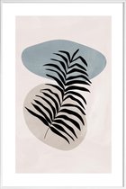 JUNIQE - Poster met kunststof lijst Stone Reed -13x18 /Blauw & Ivoor