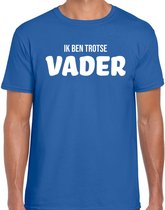 Ik ben trotse vader - t-shirt blauw voor heren - papa kado shirt / vaderdag cadeau XL